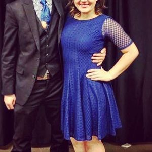 Royal Blue Lace Fit & Flare Dress